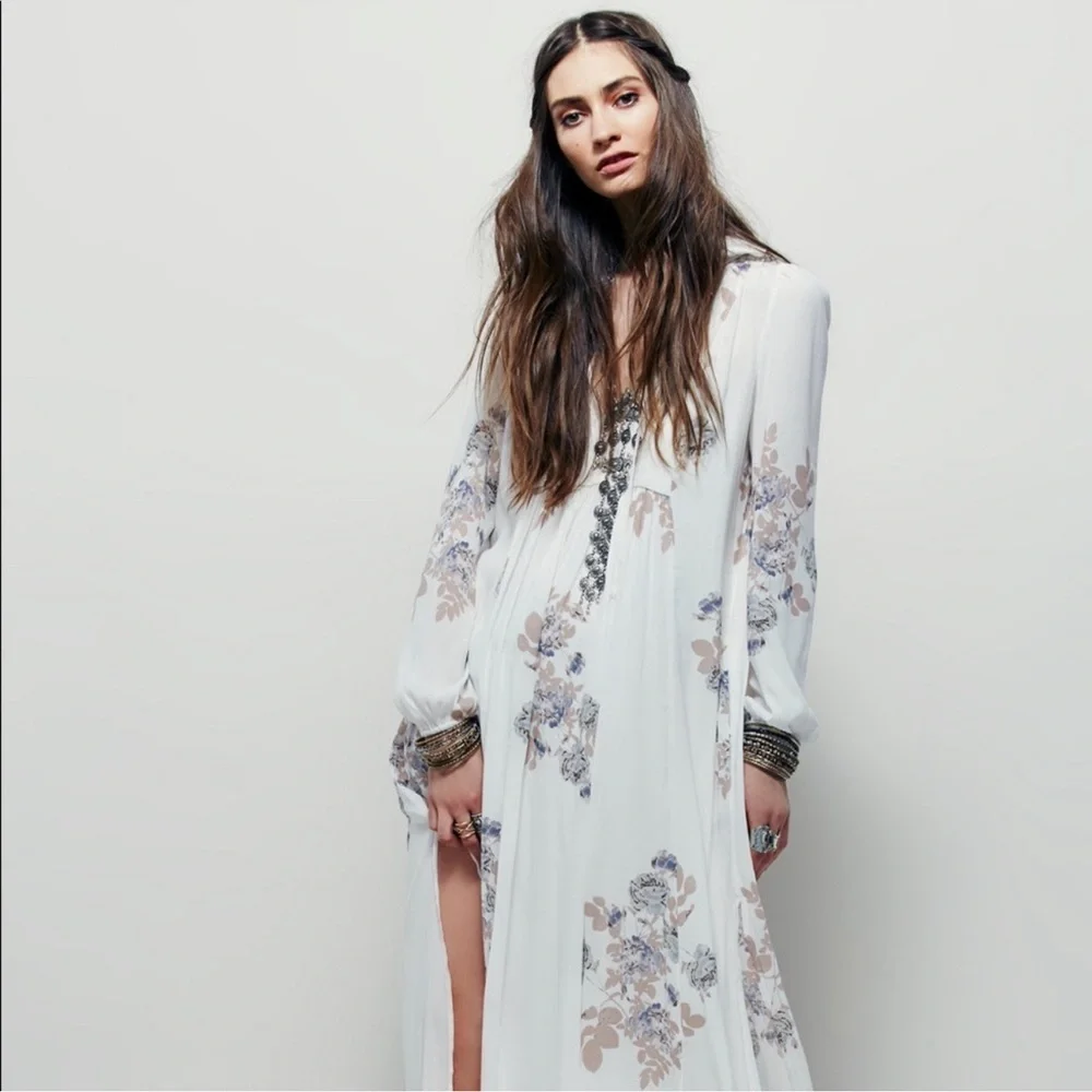Free People Rosemary Long Sleeve Maxi Dress Medium - Picture 3 of 11